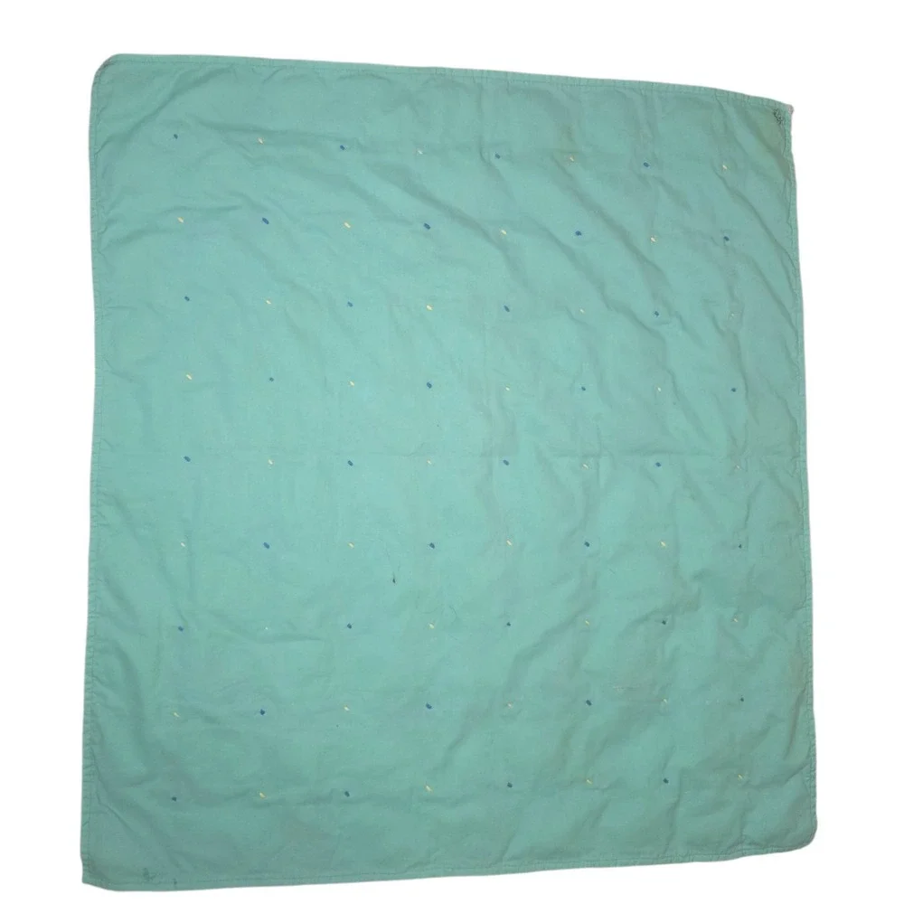 Vintage Handmade Pastel Floral Puff Biscuit Baby Quilt Patchwork Cottagecore